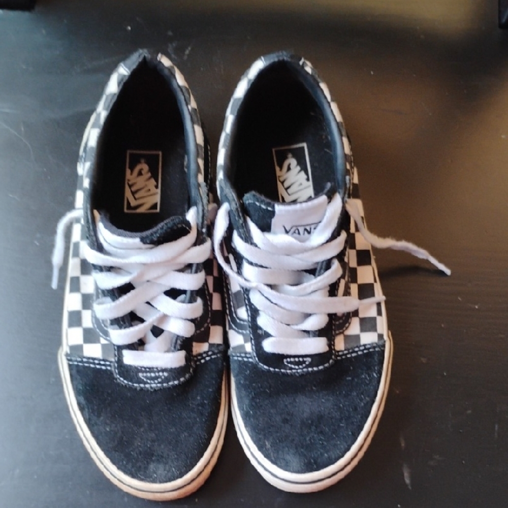 Vans Kids Black and White Checkered Sneakers